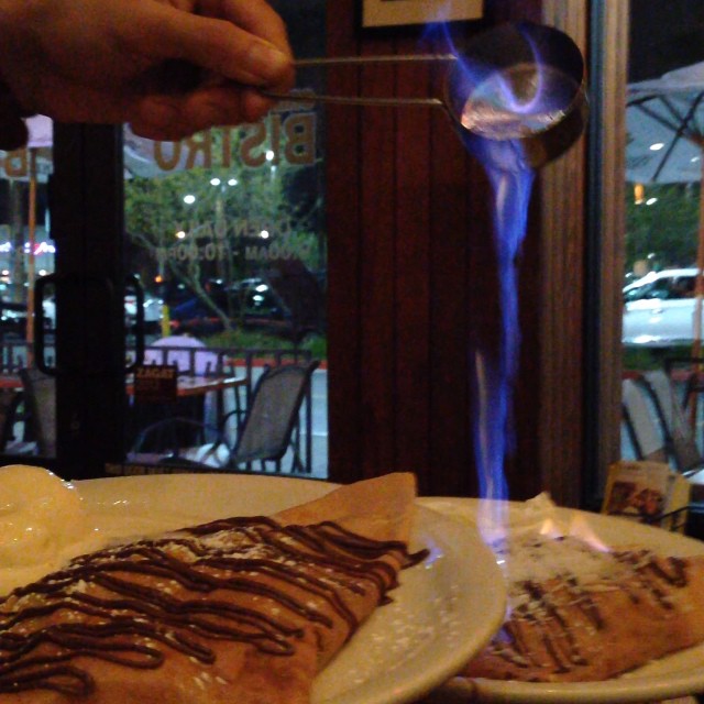 My crepe its on fire!!  But I'll still eat it!