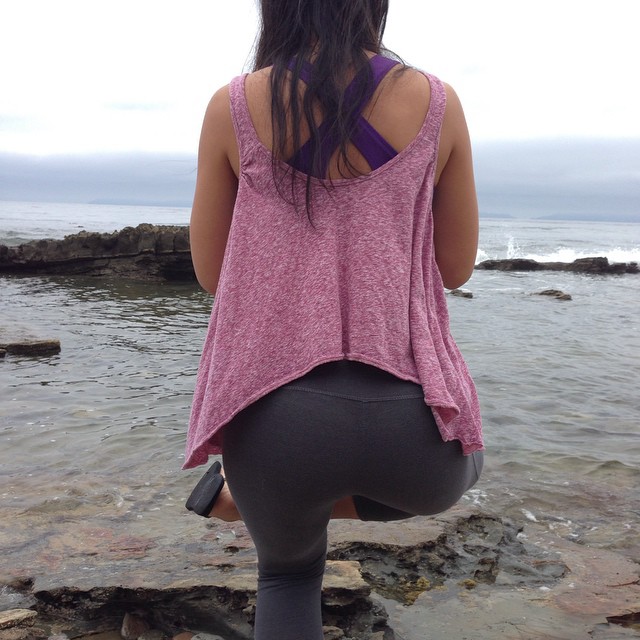 Because I wanted to do some #yoga at the ocean! Totally #weirdo
